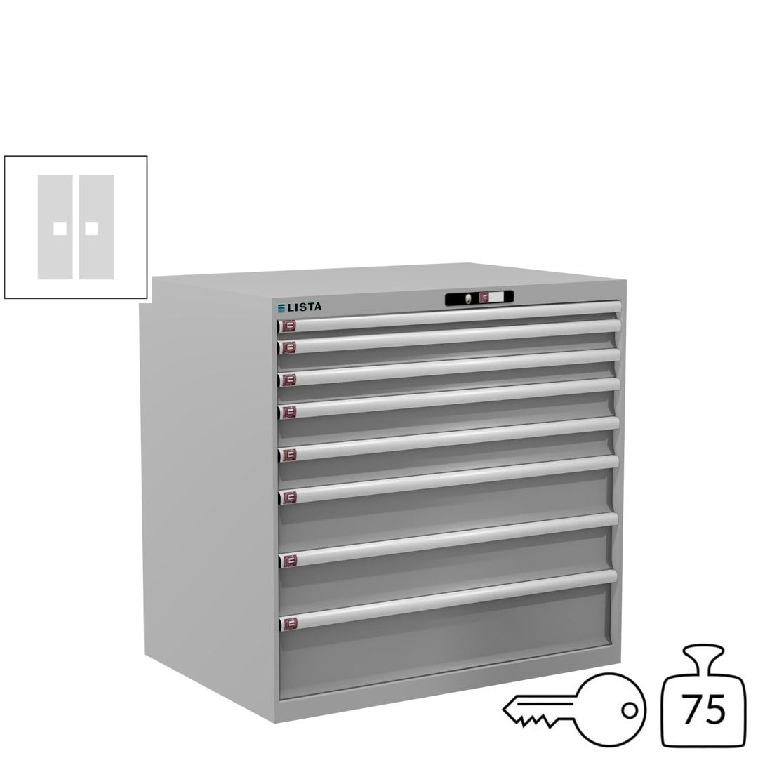 Lista Schubladenschrank - 12.541.010 - 1.000x1.023x725 mm (HxBxT) - 8 Schubladen - 200 kg - Key Lock - lichtblau (RAL 5012)