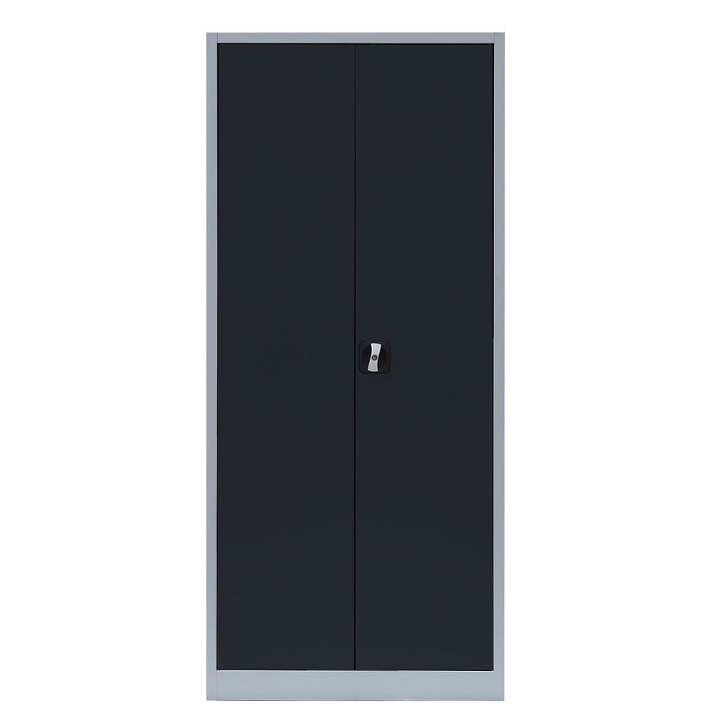 Mehrzweckschrank, Stahlschrank, 2 Abteile, 5 Fächer, 1.800 x 800 x 383 mm (HxBxT), Kleiderstange, Stahl, Korpus: lichtgrau, Front: anthrazitgrau