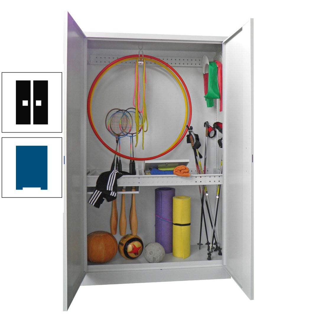 Sportschrank - Vollblechtüren - Variante 1 - 1.950x1.200x500 mm (HxBxT) - anthrazitgrau