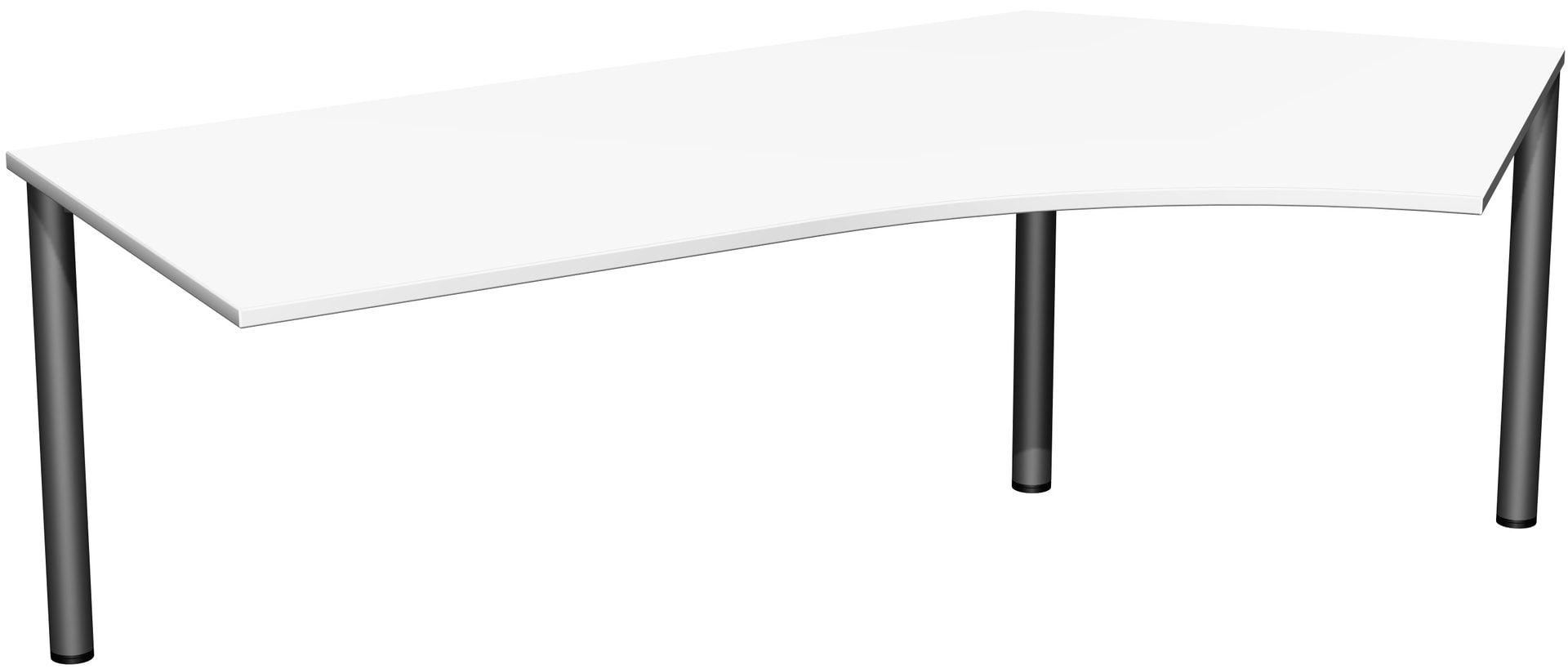 Winkel-Schreibtisch - Winkel rechts - 4-Fuß Flex - 720 x 2.166 x 1.130 mm (HxBxT) - Gestell anthrazit - Ahorn