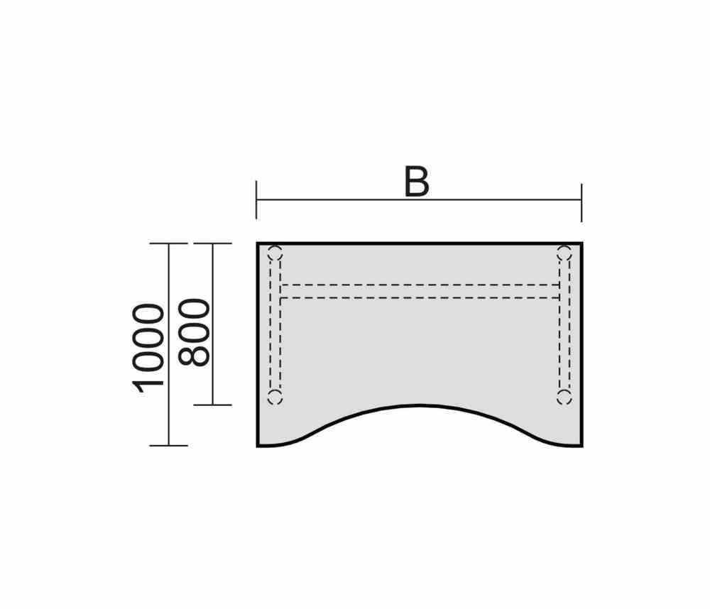 Ergo-Schreibtisch, Füße einseitig verkürzt, 4-Fuß Pro, höhenverstellbar, 680-800 x 1.600 x 1.000 mm (HxBxT), Gestell silber, Dekor Ahorn