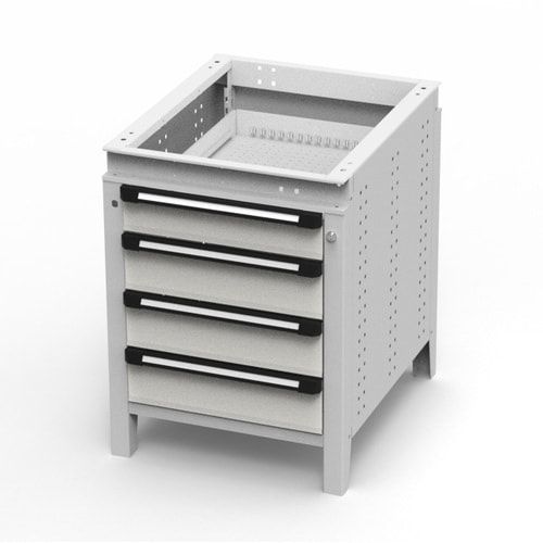 OTTOKIND Werkbank - Arbeitsplatte bündig - 850 x 605 x 750 mm (HxBxT) - 4 Schubladen - lichtgrau