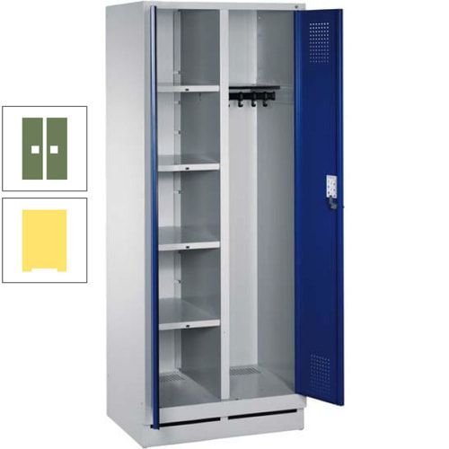 Mehrzweckschrank, Doppeltüren, Füße, 2 Abteile a 300 mm, Korpus anthrazitgrau, Tür anthrazitgrau, 1.800 x 600 x 500 mm (HxBxT)