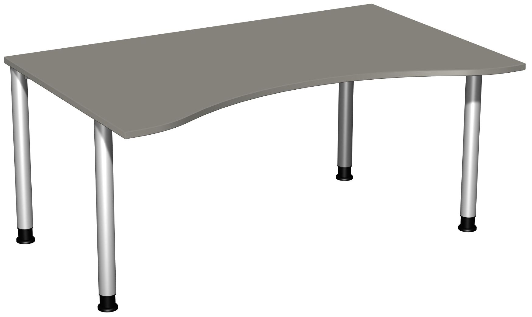 Ergo-Schreibtisch - 4-Fuß Flex - Bürotisch - Höhe 680-800 mm - 1.600 x 1.000 mm (BxT) - Gestell anthrazit - Ahorn