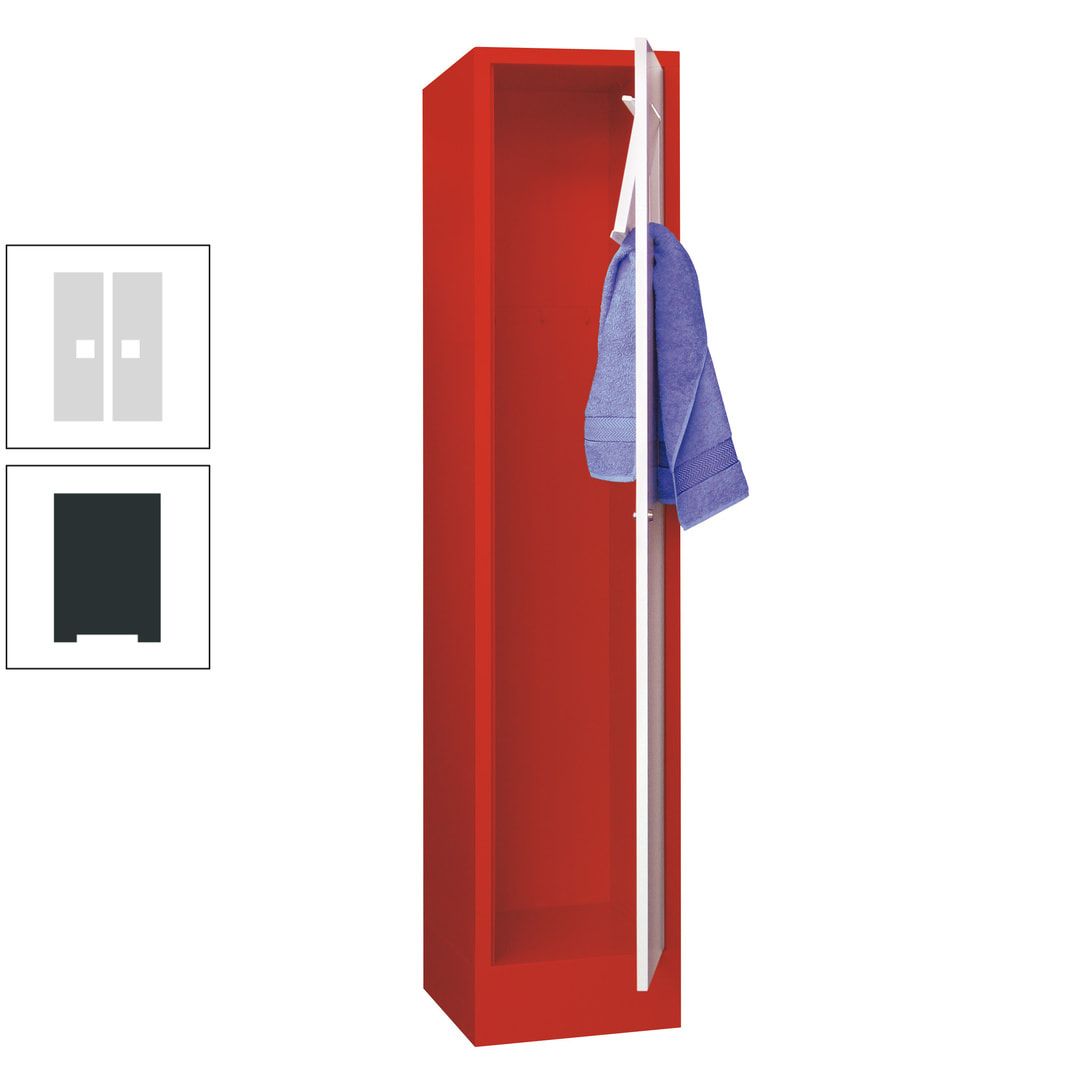 Wäschesammelschrank - 1.850 x 400 x 500 mm (HxBxT) - Sockel - Drehriegel - anthrazitgrau