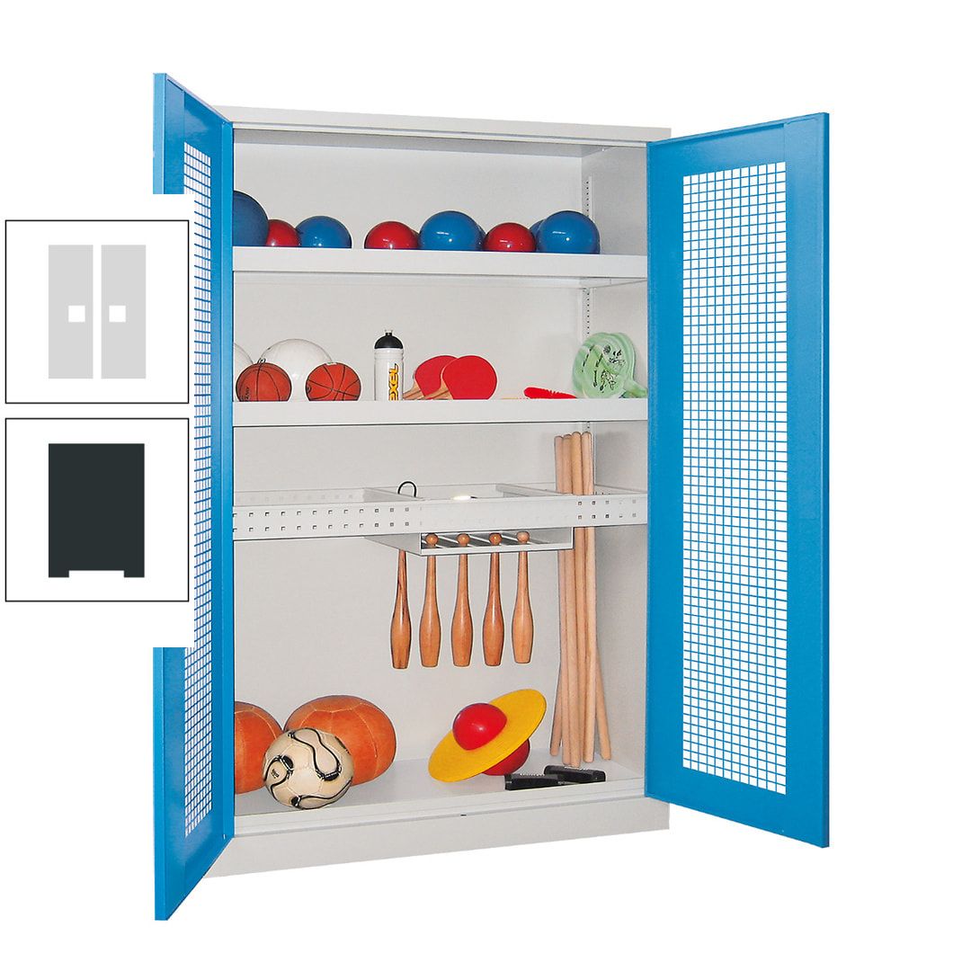 Sportschrank - Vollblechtüren - Variante 2 - 1.950x1.200x500 mm (HxBxT) - anthrazitgrau
