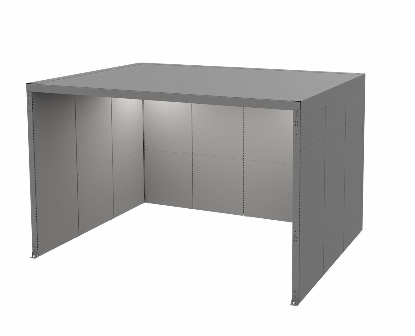 OTTOKIND Akustik-Kabine, Raumkabine, Bürokabine, 2.610 x 4.230 x 3.230 mm (HxBxT), Schalldämmung, LED-Beleuchtung, Stahlblech, Farbe lichtgrau