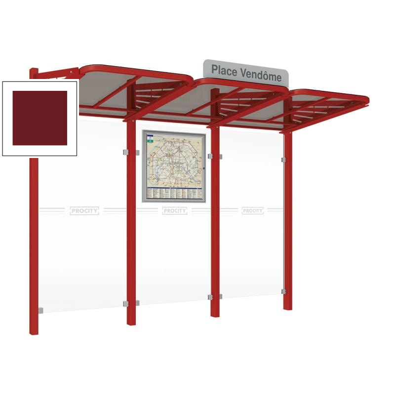 Buswartehalle - Unterstand - modular - Fahrplankasten - Haltestellenschild - 2.200 x 3.000 x 1.500 mm (HxBxT) - enzianblau