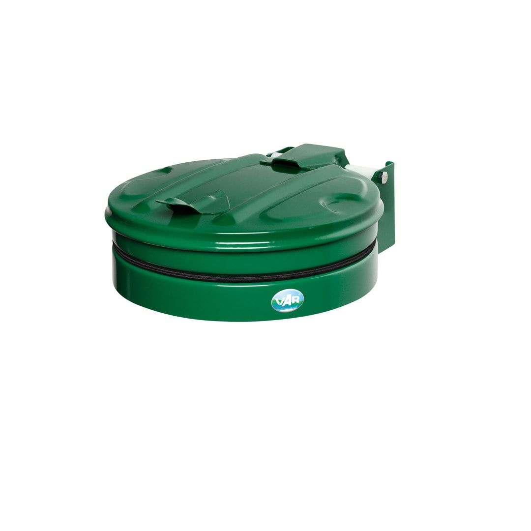 Müllsackhalter - Wandgerät mit Metall Deckel - für 120 l Säcke - 370 x 465 mm (BxT) - enzianblau