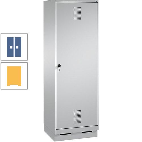Doppel-Spind, Garderobenschrank, 1 Tür für 2 Abteile a 300 mm, Korpus anthrazitgrau, Türen anthrazitgrau, 1.800 x 600 x 500 mm (HxBxT)
