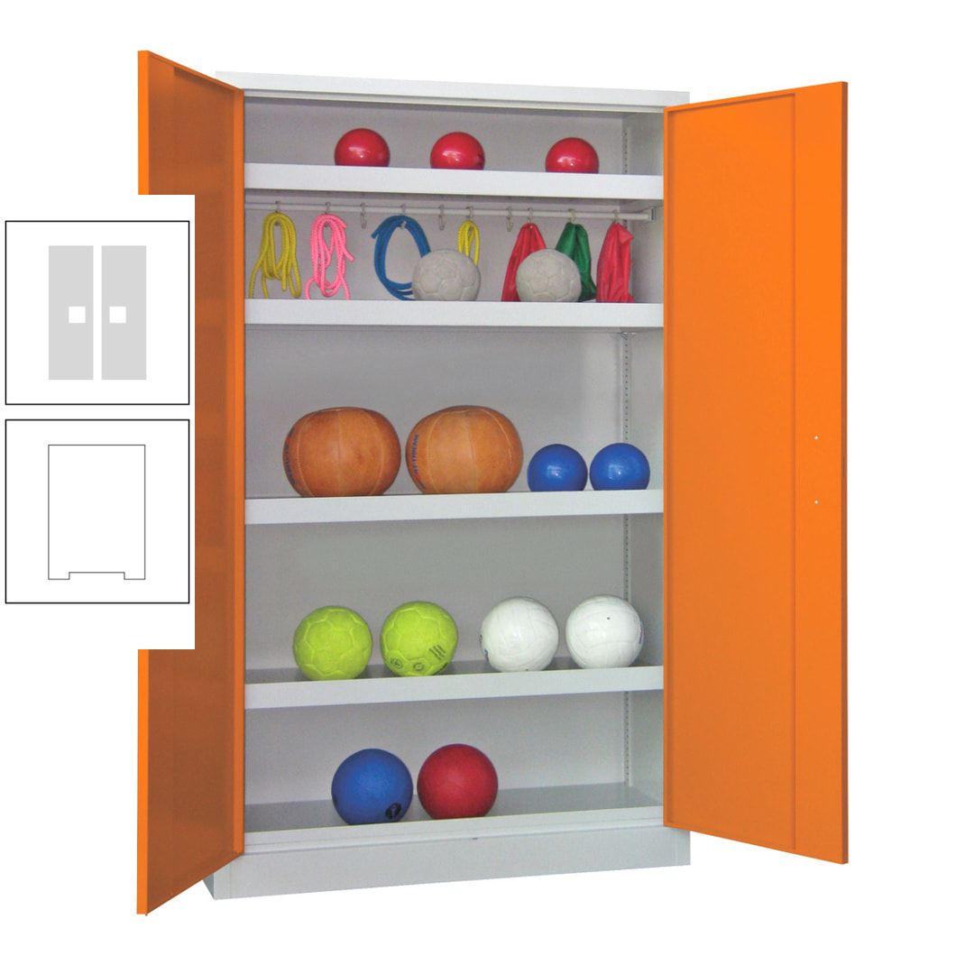 Ballschrank - Vollblechtüren - 4 Böden - 1 Hakenleiste - 1.950x1.200x500 mm (HxBxT) - anthrazitgrau