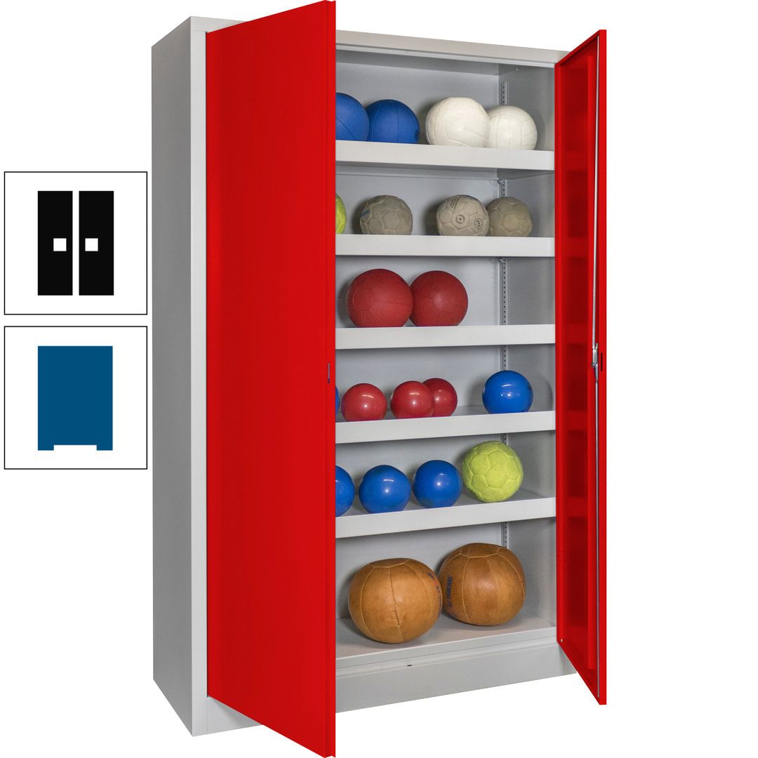 Ballschrank - Vollblechtüren - 5 Böden - 1.950x1.200x500 mm (HxBxT) - anthrazitgrau