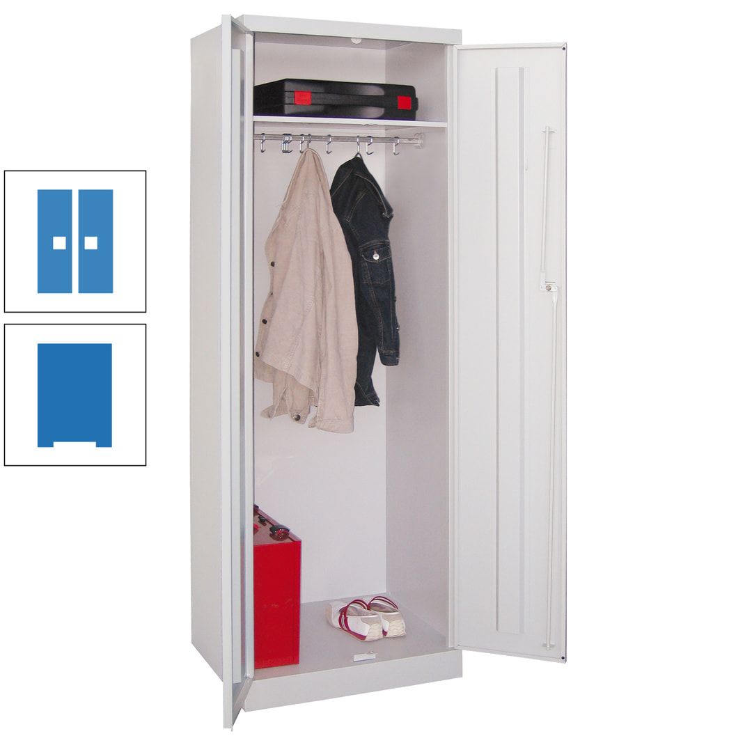 Garderobenschrank - 1 Fachboden - Kleiderstange - 1.800x600x500 mm (HxBxT) - Zylinderschloss - anthrazitgrau