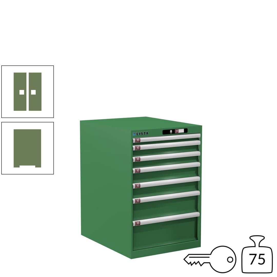 Lista Schubladenschrank - 14.404.010 - 850x564x725 mm (HxBxT) - 7 Schubladen - 75 kg - Key Lock - lichtblau (RAL 5012)