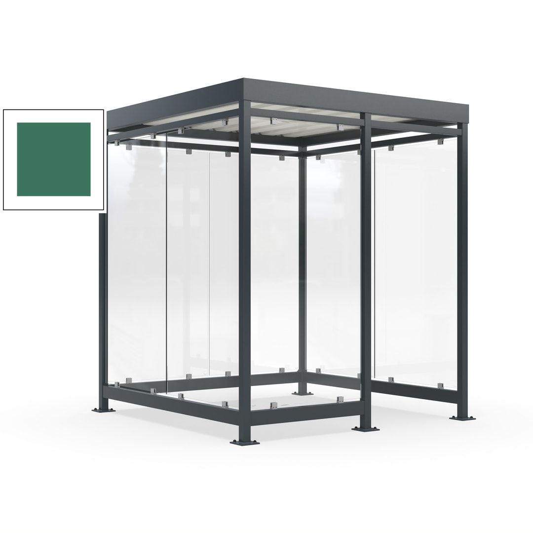 Raucherunterstand, Bushaltestelle, 7 Wände, 6-7 Personen, 2.510 x 2.165 x 2.165 mm (HxBxT), Farbe Achatgrau