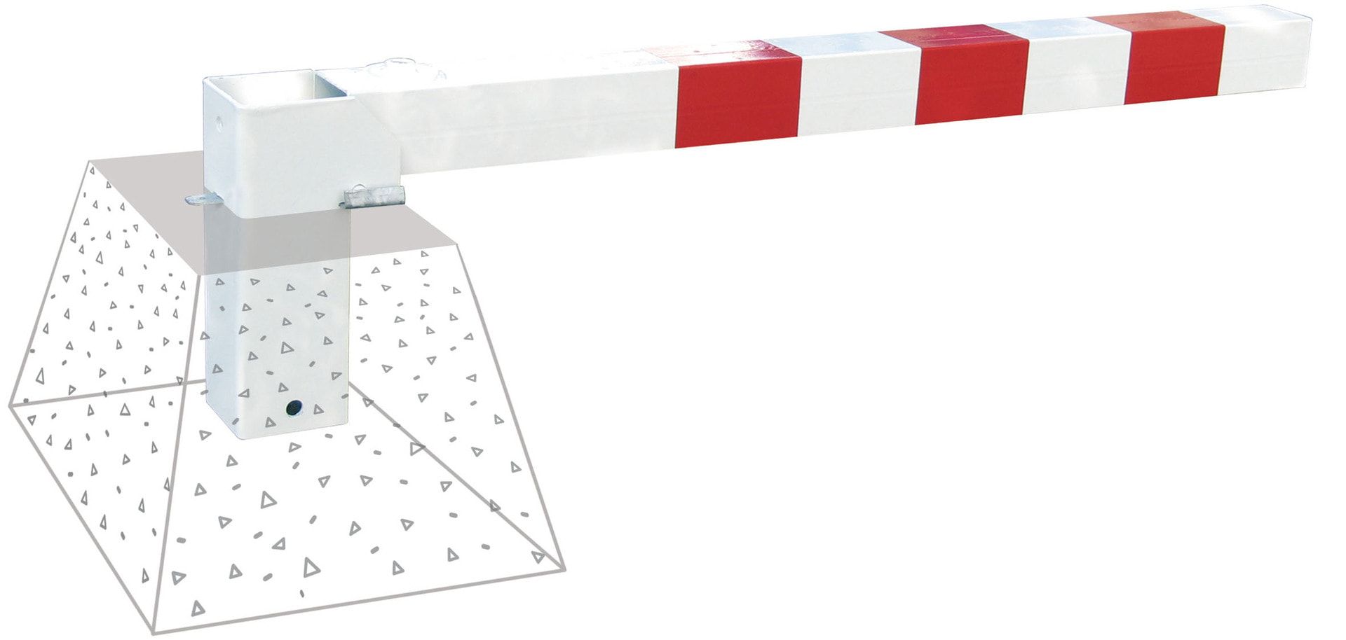 Feuerwehrpfosten klappbar - mit roten Reflektorstreifen - 76 x 1.000 mm (DxH) - Farbe reinweiß