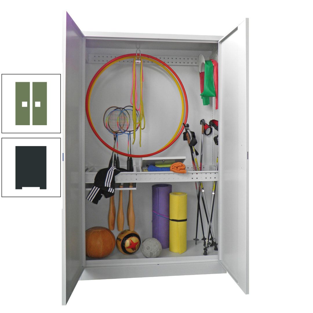 Sportschrank - Vollblechtüren - Variante 1 - 1.950x1.200x500 mm (HxBxT) - anthrazitgrau