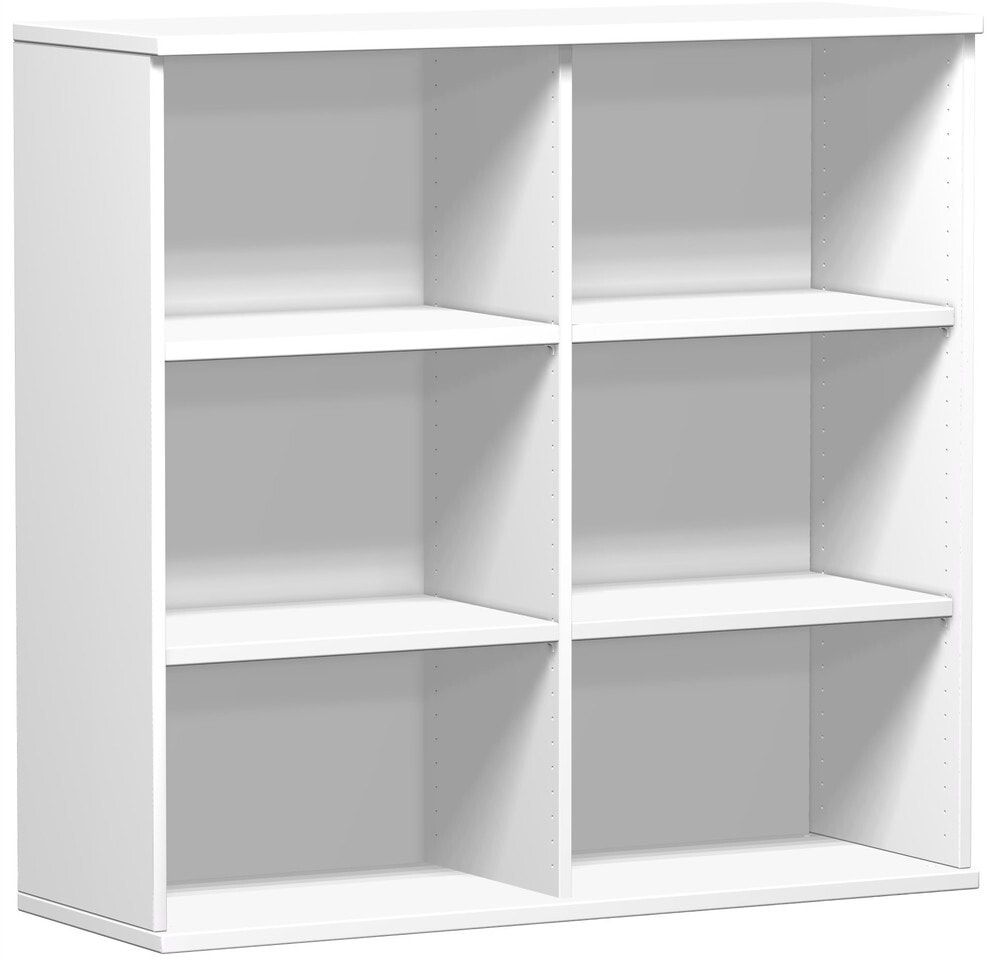 Büroregal, Metallsockel/Standfüße, 2 Einlegeböden, modular, Dreischicht-Feinspan, Einlegeboden, 1.152 x 1.000 x 425 mm (HxBxT), Dekor Ahorn