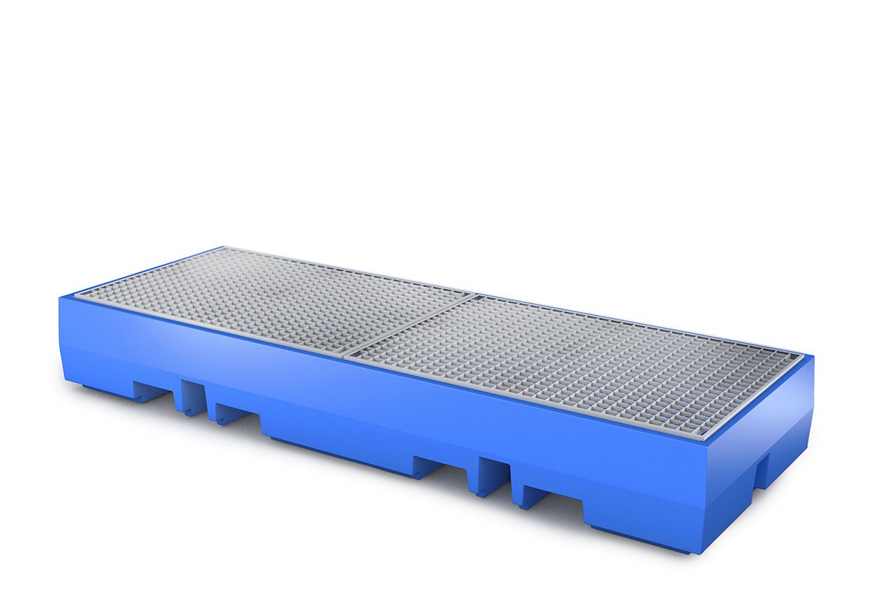 PE-Auffangwanne - 520 l - 350 x 2.520 x 900 mm (HxBxT) - Einfahrtaschen