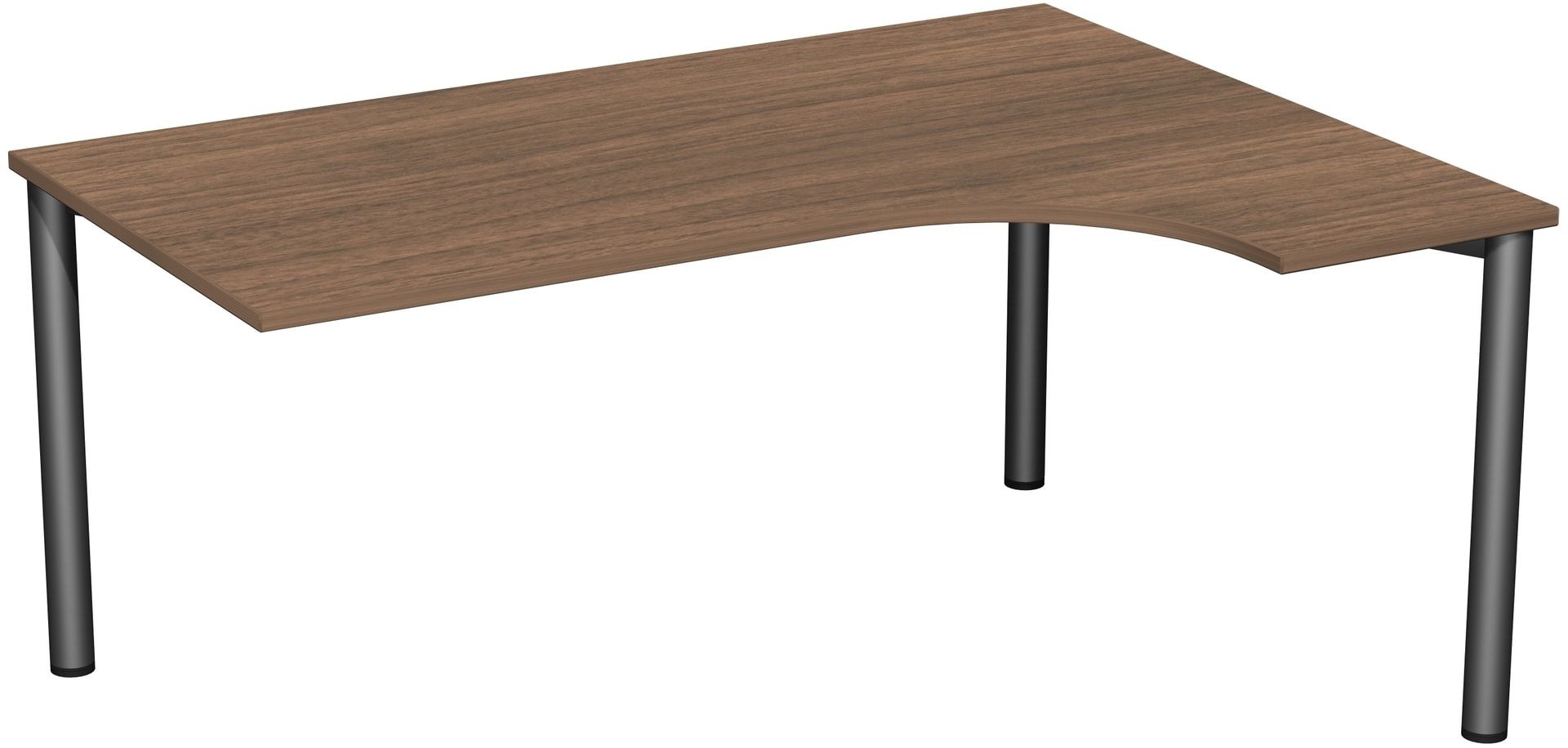 Eckschreibtisch - Ecke rechts - 4-Fuß Flex - 720 x 1.600 x 1.200 mm (HxBxT) - Gestell anthrazit - Ahorn
