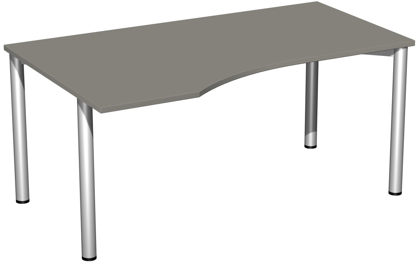 Eckschreibtisch - Ecke links - 4-Fuß Flex - 720 x 1.600 x 1.000 mm (HxBxT) - Gestell anthrazit - Ahorn