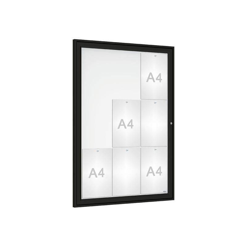 Schaukasten - Einflügeltür - 9xA4 - Hochformat - 1.050 x 750 x 30 mm (HxBxT) - enzianblau - Infokasten - Präsentationsvitrine