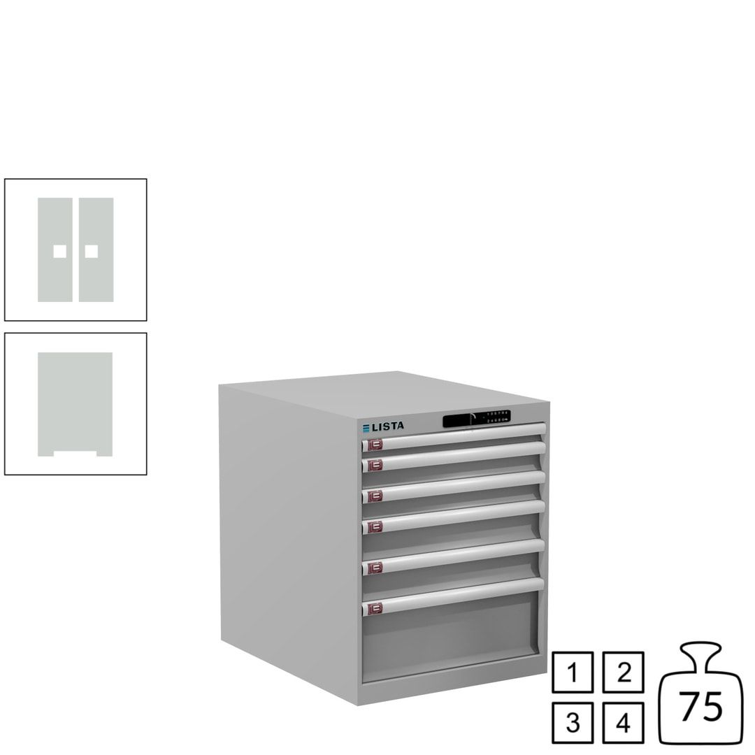 Lista Schubladenschrank - 14.352.010 - 700x564x725 mm (HxBxT) - 6 Schubladen - 75 kg - Key Lock - lichtblau (RAL 5012)