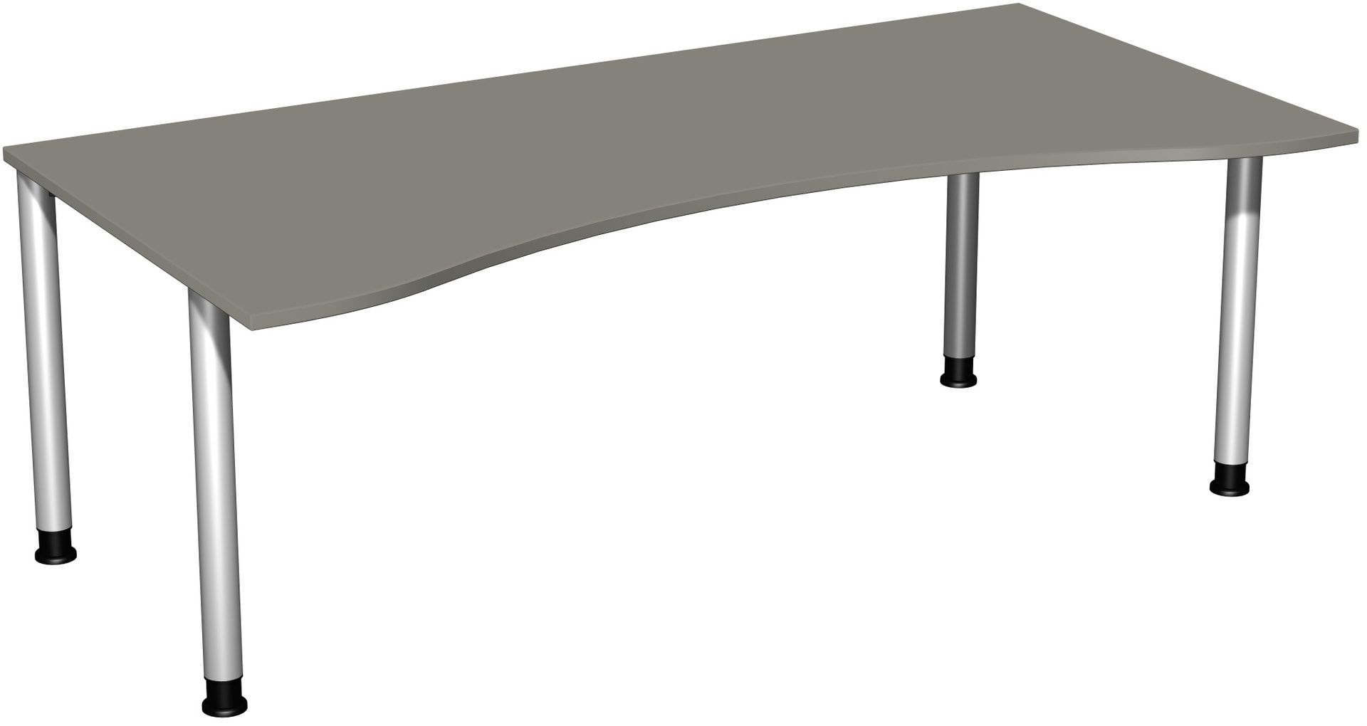 Ergo-Schreibtisch - 4-Fuß Flex - Bürotisch - Höhe 680-800 mm - 1.600 x 1.000 mm (BxT) - Gestell anthrazit - Ahorn