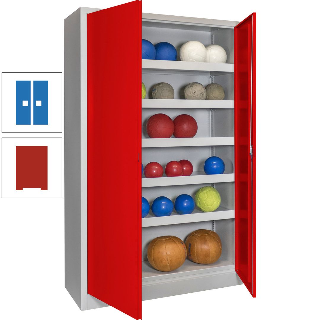 Ballschrank - Vollblechtüren - 5 Böden - 1.950x1.200x500 mm (HxBxT) - anthrazitgrau
