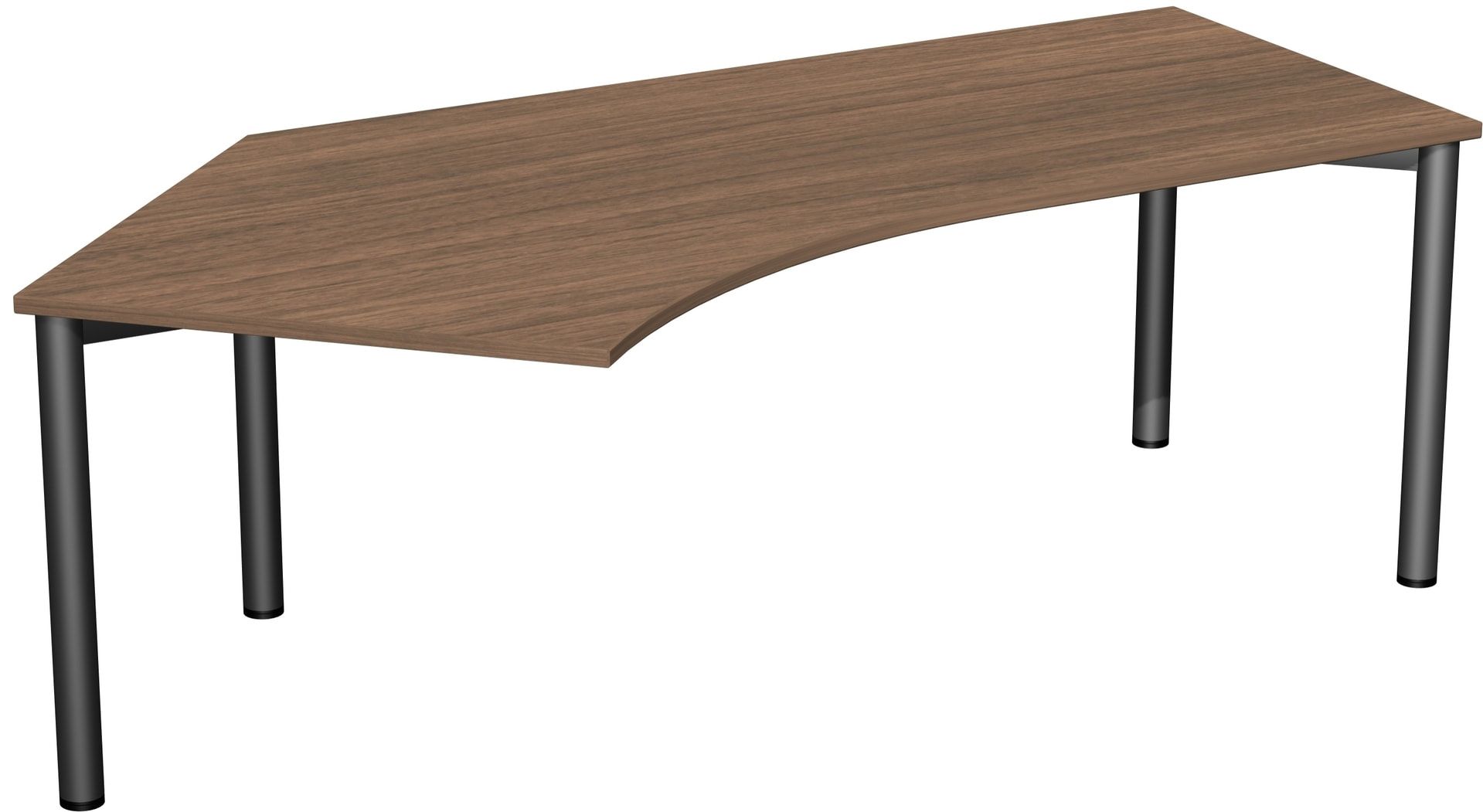 Winkel-Schreibtisch - Winkel links - 4-Fuß Flex - 720 x 2.166 x 1.130 mm (HxBxT) - Gestell anthrazit - Ahorn