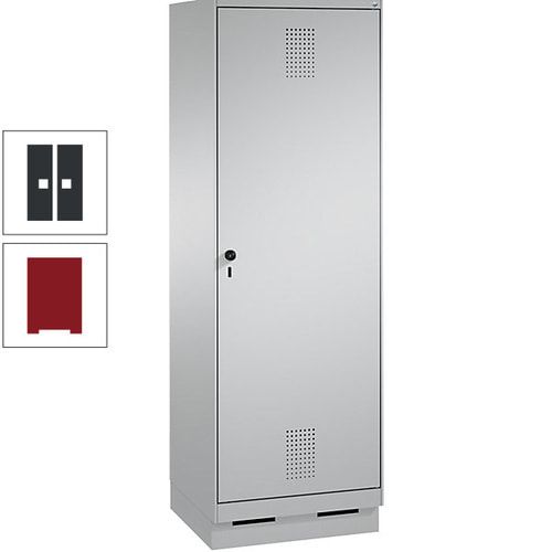 Doppel-Spind, Garderobenschrank, 1 Tür für 2 Abteile a 300 mm, Korpus anthrazitgrau, Türen anthrazitgrau, 1.800 x 600 x 500 mm (HxBxT)