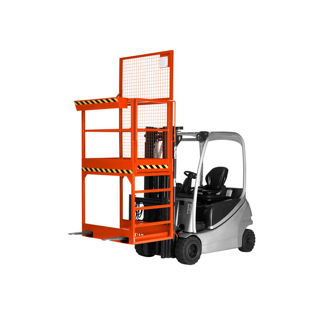 Arbeitsbühne für Stapler und Frontlader - Arbeitskorb - Montagebühne - Extra hoch - Tragkraft 300 kg - 2.810 x 1.200 x 800 mm (HxBxT) - anthrazitgrau