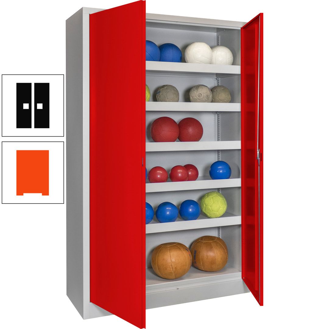 Ballschrank - Vollblechtüren - 5 Böden - 1.950x1.200x500 mm (HxBxT) - anthrazitgrau