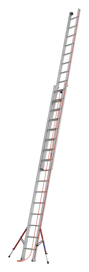 Aluminium-Seilzugleiter - zweiteilig - 10.350 x 1.400 mm (LxB) - Ausleger - Klappfüße - Aluleiter Hymer