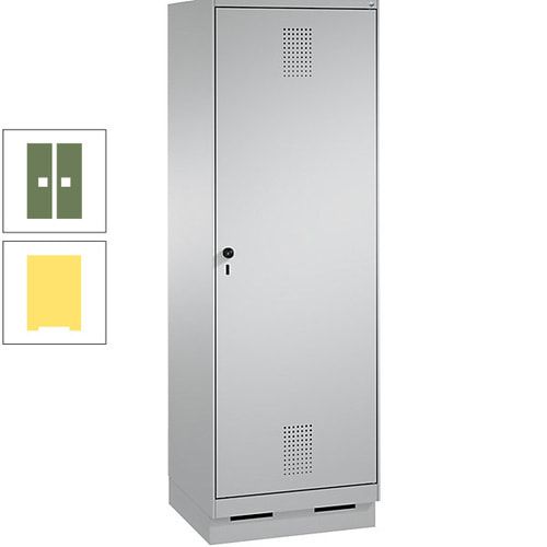 Doppel-Spind, Garderobenschrank, 1 Tür für 2 Abteile a 300 mm, Korpus anthrazitgrau, Türen anthrazitgrau, 1.800 x 600 x 500 mm (HxBxT)