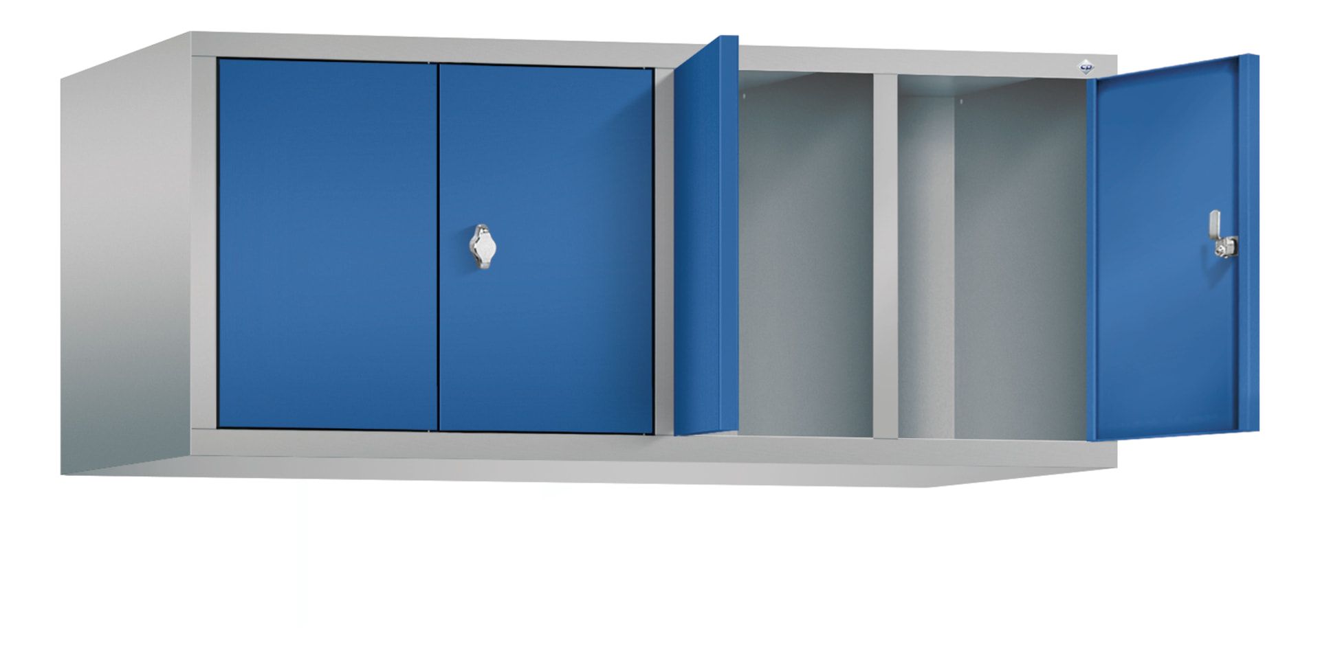 Aufsatzschrank für Spinde und Schließfachschränke, Doppeltüren, 4 Abteile, Korpus anthrazitgrau, Türfarbe anthrazitgrau, 500 x 1.190 x 500 mm (HxBxT)
