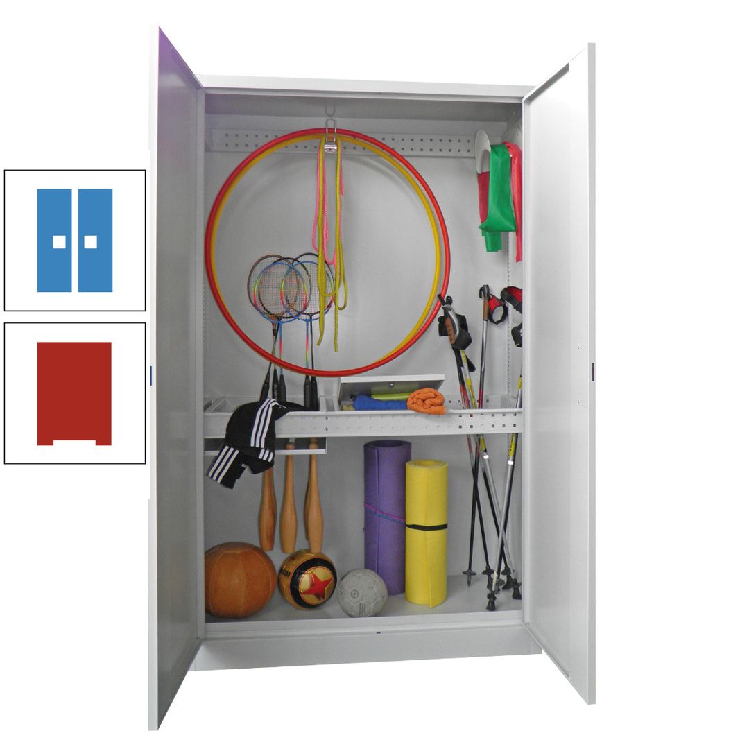 Sportschrank - Vollblechtüren - Variante 1 - 1.950x1.200x500 mm (HxBxT) - anthrazitgrau