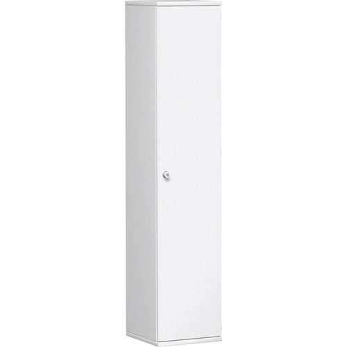 Flügeltürenschrank, Holztüren, Schloss links, 5 Ordnerhöhen, 4 Einlegeböden, 1.920 x 400 x 425 mm (HxBxT), Frontfarbe Ahorn, Korpusfarbe Ahorn