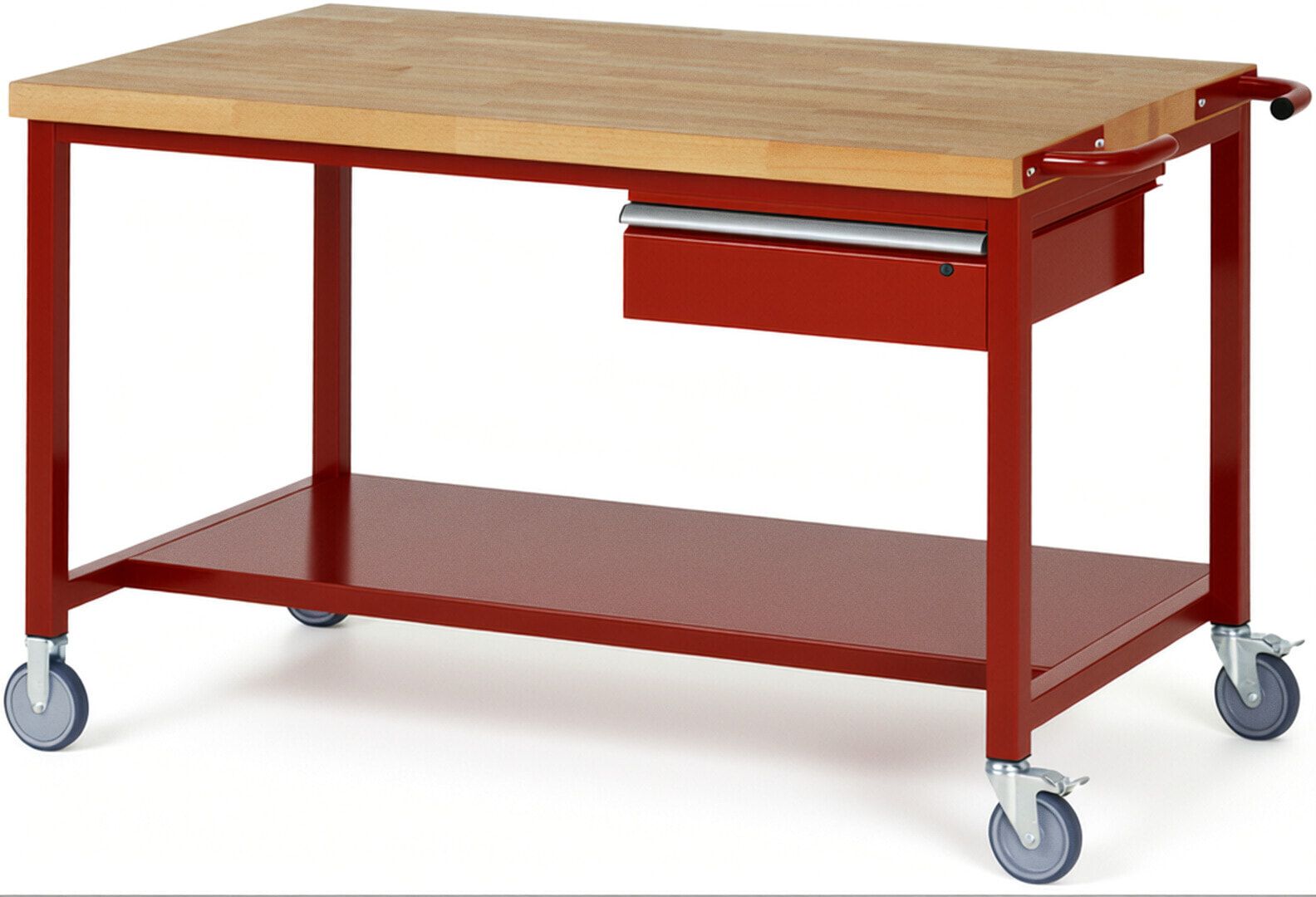 Mobile Werkbank mit Ablageboden - 1 Schublade - 150:1 - höhenverstellbar 880-1.080 mm - 1.500 x 900 mm (BxT) - 450 kg - Anthrazitgrau