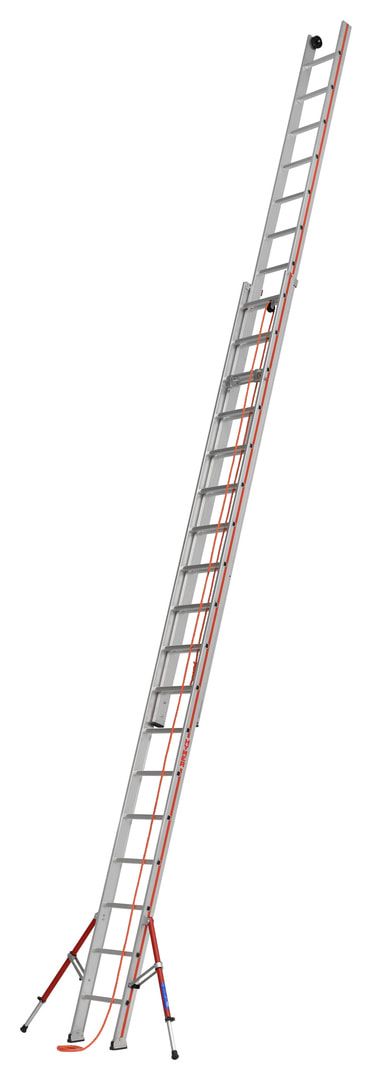 Aluminium-Seilzugleiter - zweiteilig - 10.350 x 1.400 mm (LxB) - Ausleger - Klappfüße - Aluleiter Hymer