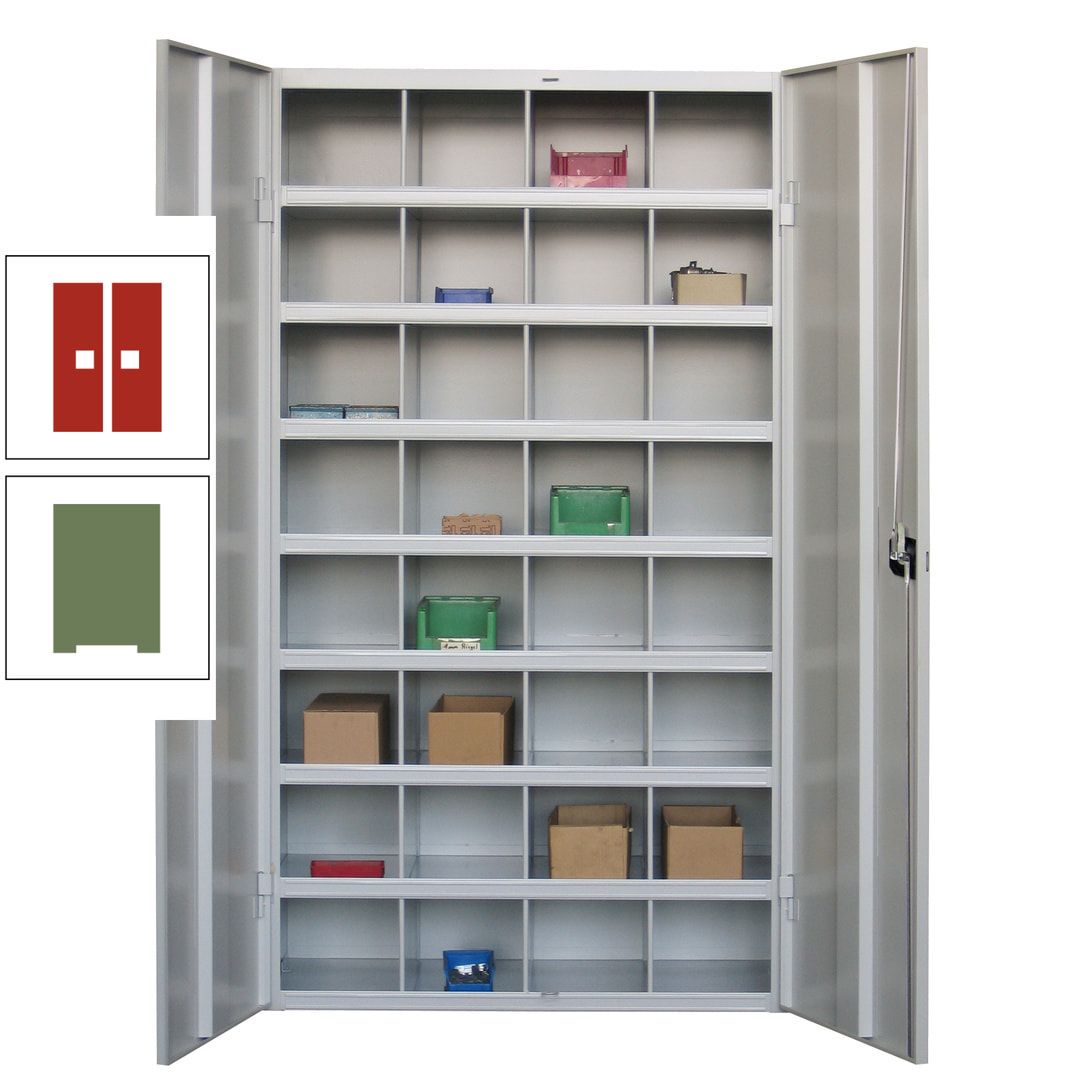 Fächerschrank - Sortierstation - Büroschrank - 32 Fächer - 1.800 x 1.000 x 530 mm (HxBxT) - Materialschrank - anthrazitgrau