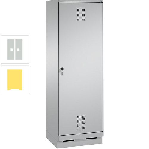 Doppel-Spind, Garderobenschrank, 1 Tür für 2 Abteile a 300 mm, Korpus anthrazitgrau, Türen anthrazitgrau, 1.800 x 600 x 500 mm (HxBxT)