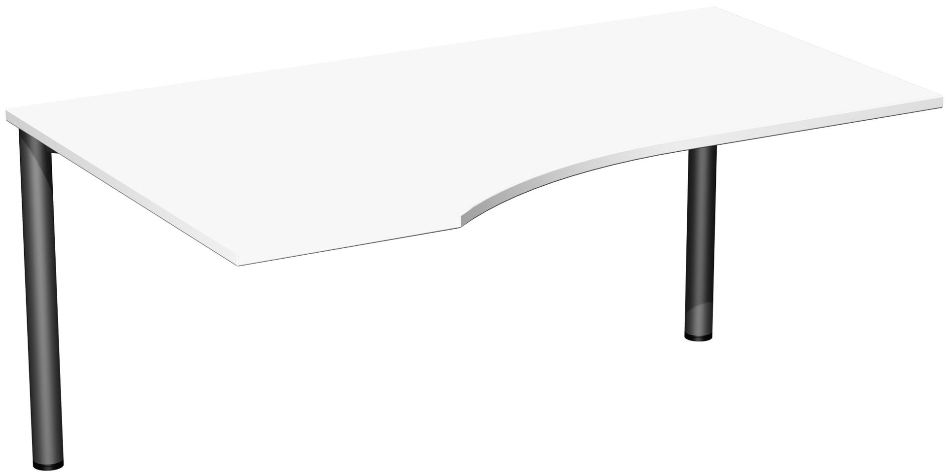 Eckschreibtisch - Ecke links - 4-Fuß Flex - 720 x 1.600 x 1.000 mm (HxBxT) - Gestell anthrazit - Ahorn