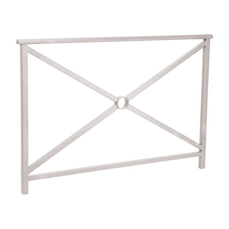 Geländer Kreuz und Kreis - 1.000 x 1.500 mm - abgerundeter Handlauf - Farbe enzianblau - Außengeländer Systemgeländer