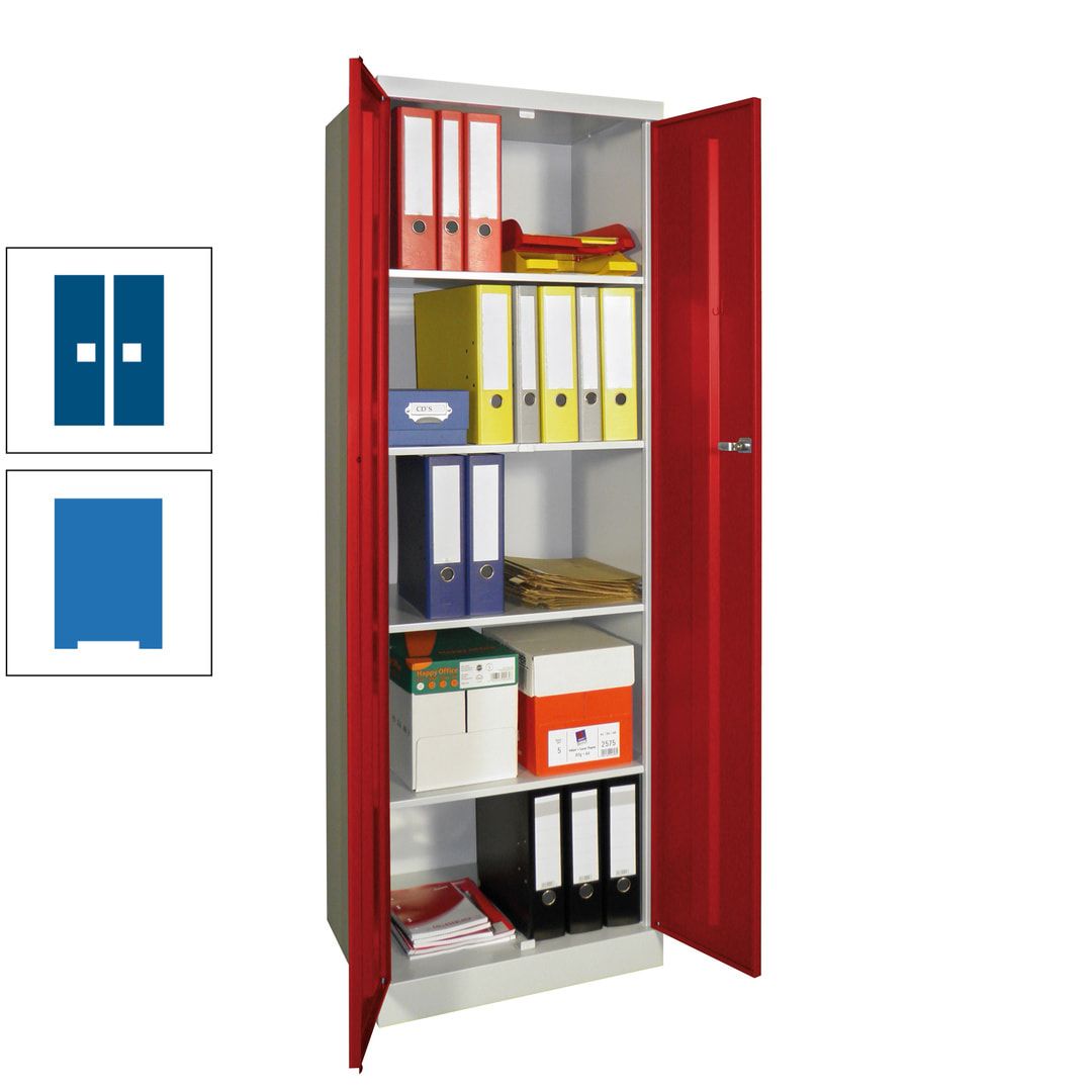 Aktenschrank - Sockel - 4 Böden - 1.800x600x500 mm (HxBxT) - Zylinderschloss - anthrazitgrau