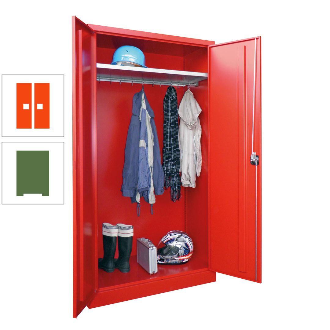 Garderobenschrank - 1.950x1.000x500 mm (HxBxT) - Hutboden, pulverbeschichtet - anthrazitgrau