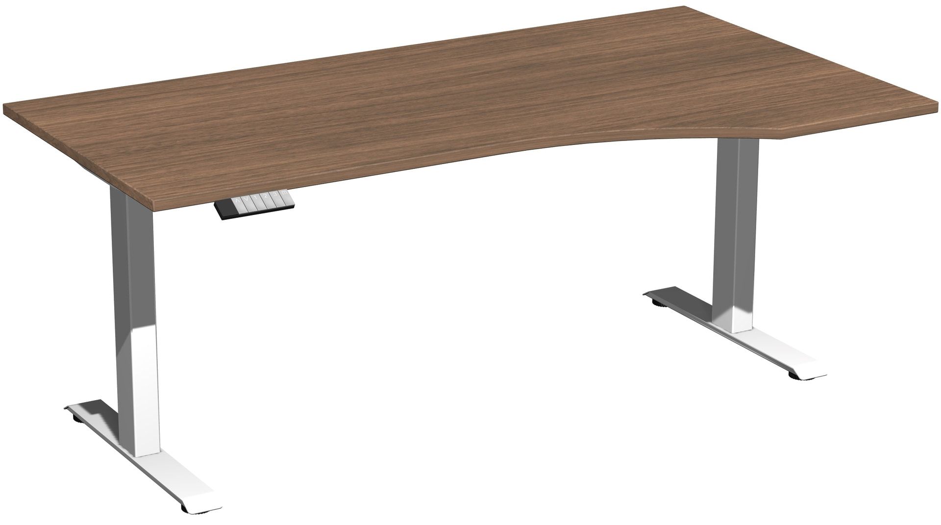Eckschreibtisch, Ecke rechts, Elevate Basic, elektronisch höhenverstellbar, 730 - 1.230 x 1.800 x 1.000 mm (HxBxT), Gestell anthrazit, Dekor Ahorn