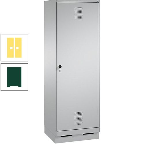 Doppel-Spind, Garderobenschrank, 1 Tür für 2 Abteile a 300 mm, Korpus anthrazitgrau, Türen anthrazitgrau, 1.800 x 600 x 500 mm (HxBxT)