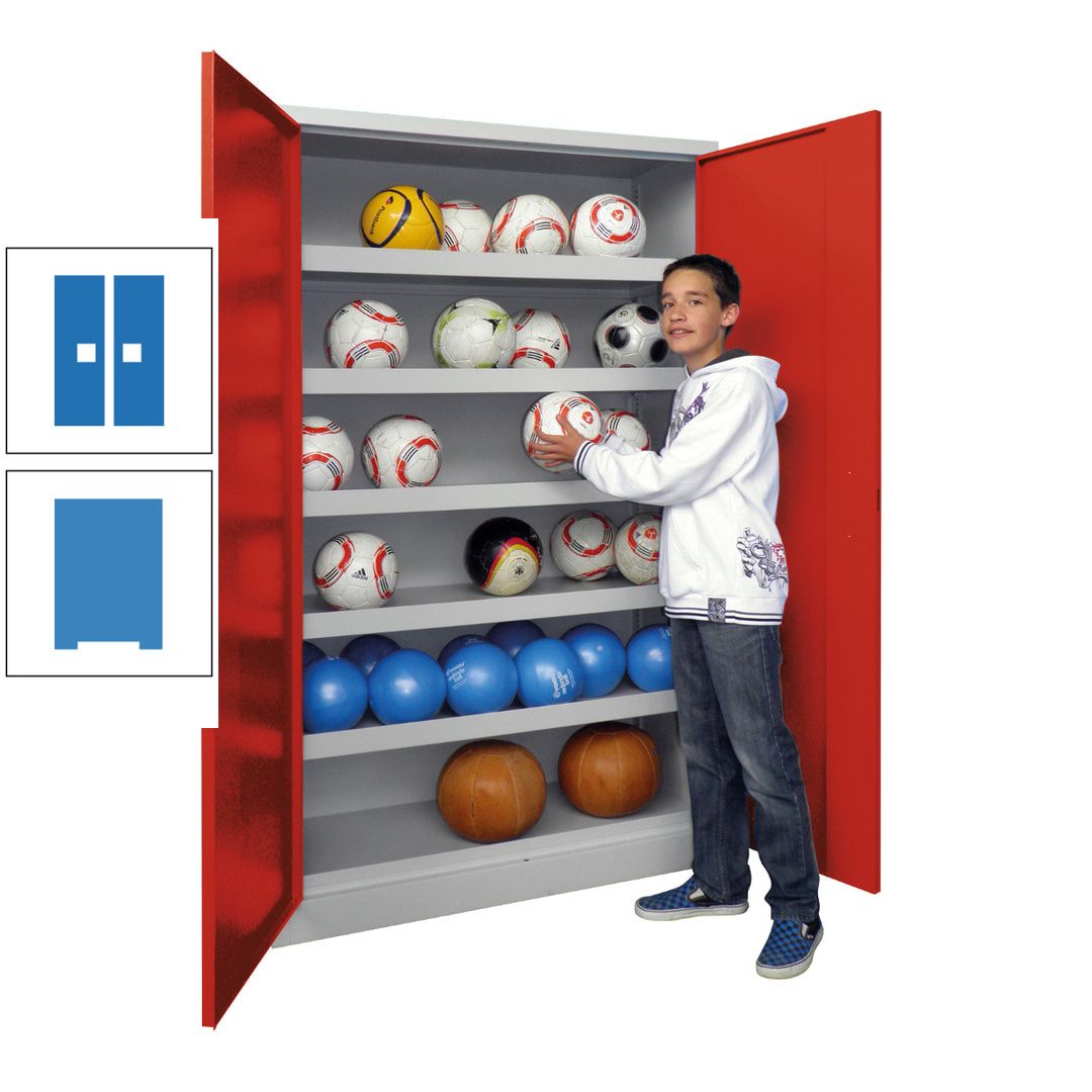 Ballschrank - Vollblechtüren - 5 Böden - 1.950x1.500x500 mm (HxBxT) - anthrazitgrau