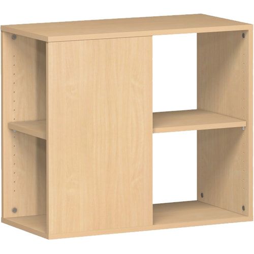 Anstellregal in Schreibtischhöhe, 2 Fächer, 2 Ordnerhöhen, Stellfüße, nivellierbar, 720 x 400 x 800 mm (HxBxT), 37 kg, Dekor Nussbaum